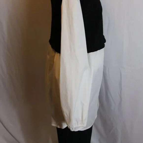 Papaya Brand Peter Pan Collar Black Knit Vest Layered Top Women's Large - Picture 4 of 8